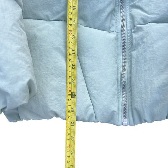 Zara Puffer Jacket Men's Green Mock Neck Long Sleeve Pocket Detail Zip-Up Small - Picture 12 of 17